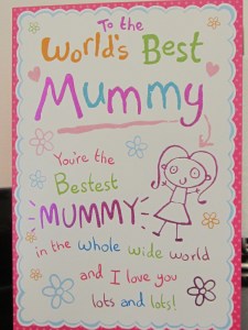 Martin og pigernes søde kort til Moren med de flossede nerver