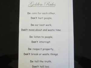 Golden Rules - skolens regelsæt for børnene