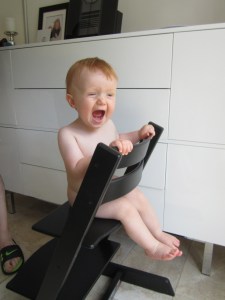 Jeg gjorde det! Jeg klatrede selv op!