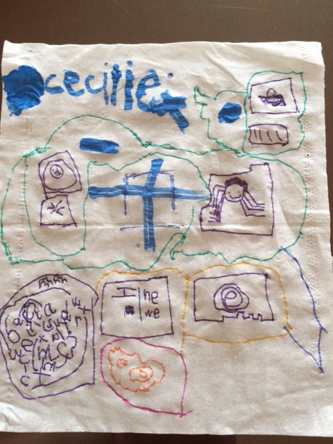 Tegning på en kleenex