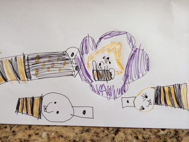 Cille's bier, der suger nektar. Dronningen er den største.