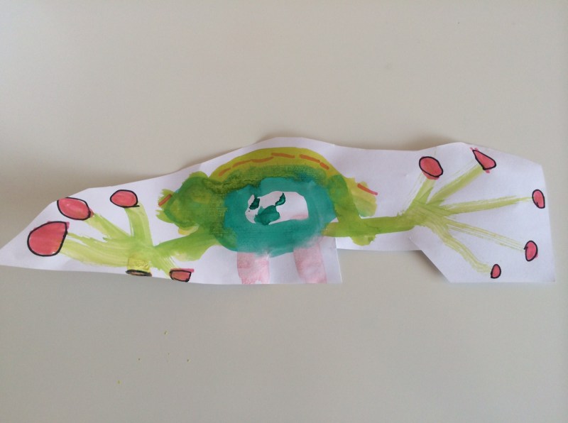 Cilles portræt af mig. Hun har tydeligvis bemærket min nye farve neglelak